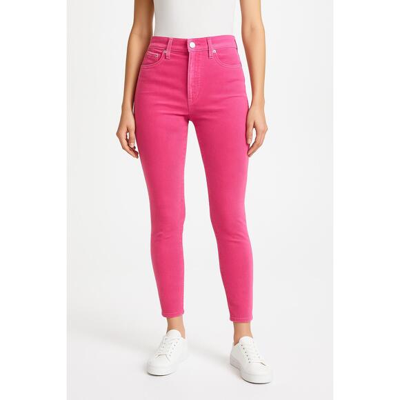 Alice and Olivia Pants‎ Womens 29 Pink Skinny High Rise Corduroy Ankle Jeans